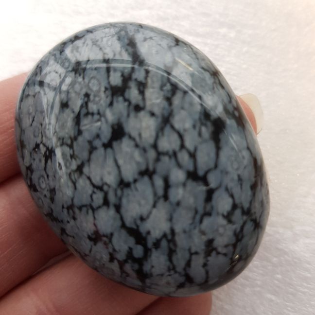 Pocket Palm Stone - Snowflake Obsidian Pocket Palm Stone - Snowflake Obsidian